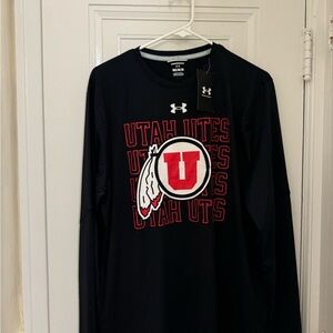 Utah Utes Under Armour Black Utah Utes Long Sleeve Tee
